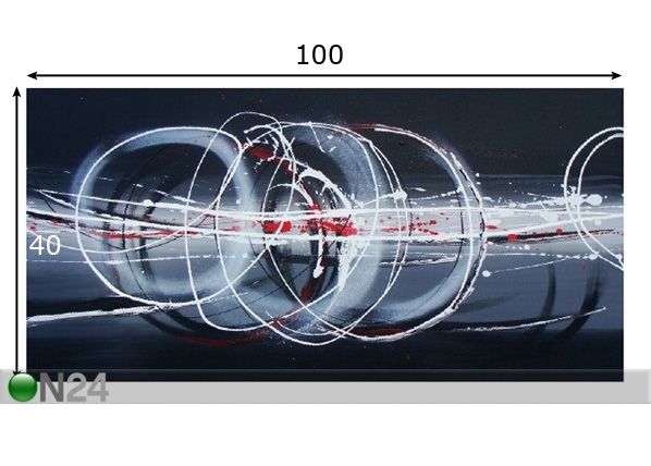 Öljymaalaus kankaalla TUULI 40x100 cm mitat
