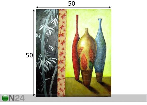 Öljymaalaus kankaalla VAASIT 50x50 cm mitat