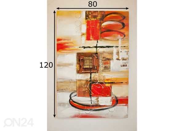 Öljymaalaus Rauhattomuus 120x80 cm mitat