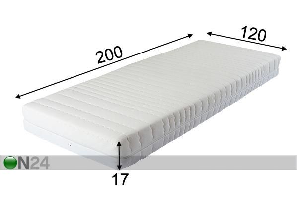 Ortppedinen joustinpatja MADRAZZI LUX 120x200x17 cm mitat