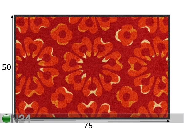 Ovimatto Block Print ruby 50x75 cm mitat