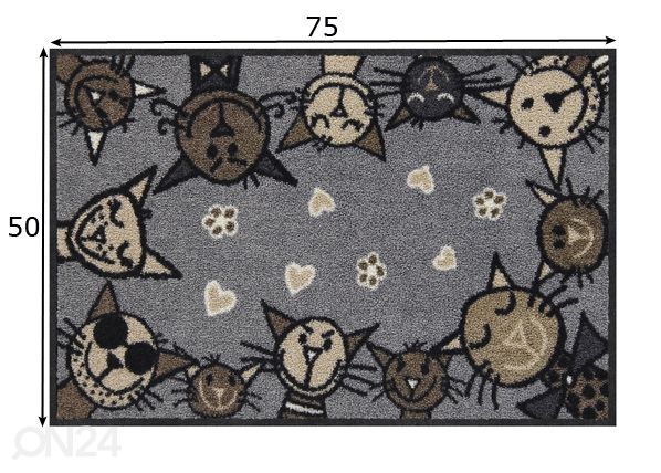 Ovimatto Circle Cat city-chic 50x75 cm mitat