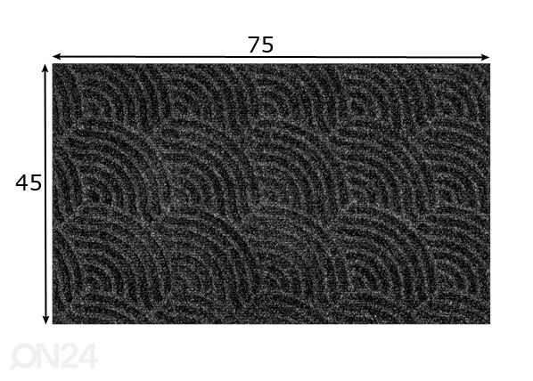 Ovimatto Dune Waves dark grey 45x75 cm mitat