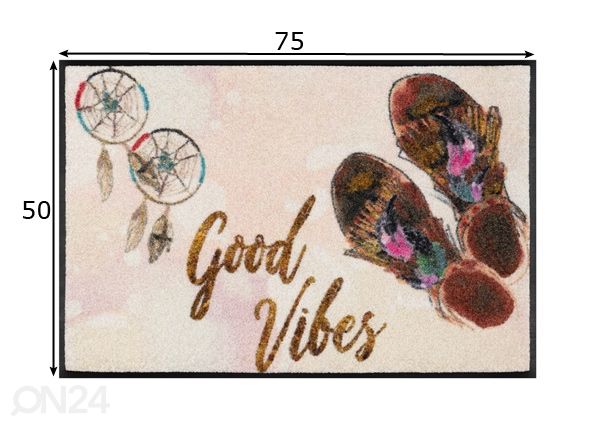 Ovimatto Good Vibes 50x75 cm mitat