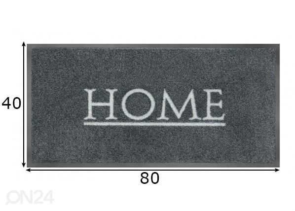 Ovimatto Home Grey 40x80 cm mitat