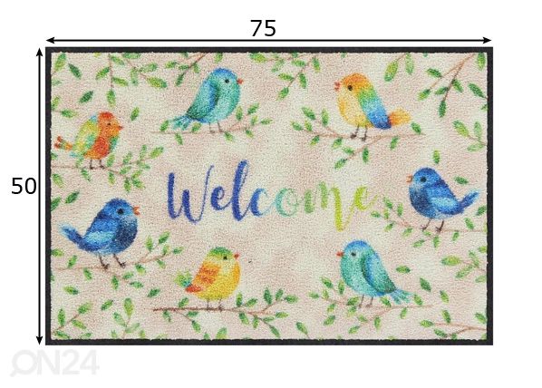 Ovimatto Lovely Birds 50x75 cm mitat