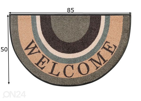 Ovimatto Round Welcome 50x85 cm mitat