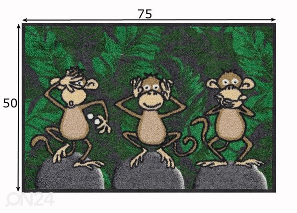 Ovimatto Three Monkeys 50x75 cm mitat