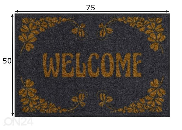 Ovimatto Welcome Art Deco gold 50x75 cm mitat