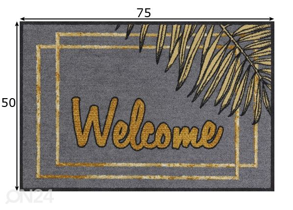 Ovimatto Welcome Gold Leaves 50x75 cm mitat