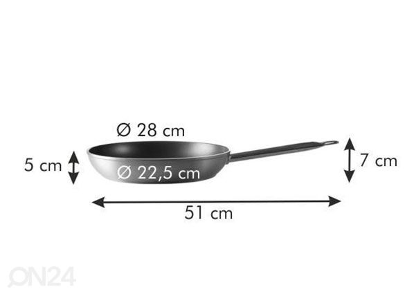 Paistinpannu Tescoma Grandchef Ø 28 cm, pitkä kahva mitat