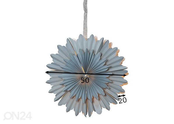 Paperitähti Crystal 50 cm, sininen mitat