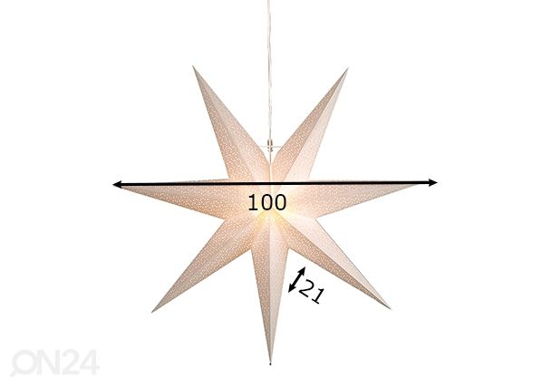 Paperitähti Dot 100 cm, valkoinen mitat