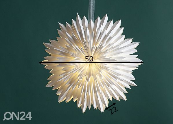 Paperitähti Ice 50 cm, valkoinen mitat
