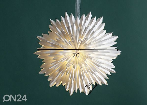 Paperitähti Ice 70 cm, valkoinen mitat