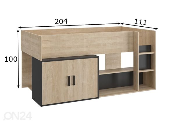 Parvisänky Arz 90x200 cm mitat