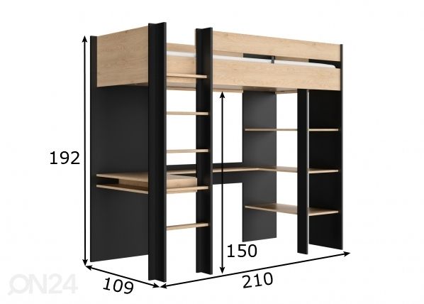 Parvisänky Duplex 90x200 cm mitat