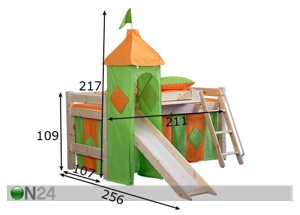 Parvisänky FÖÖNIKS 90x200 cm mitat