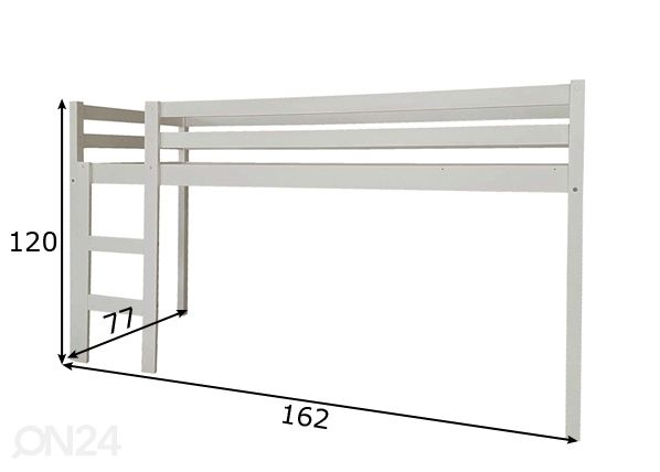 Parvisänky, koivu 70x155 cm mitat