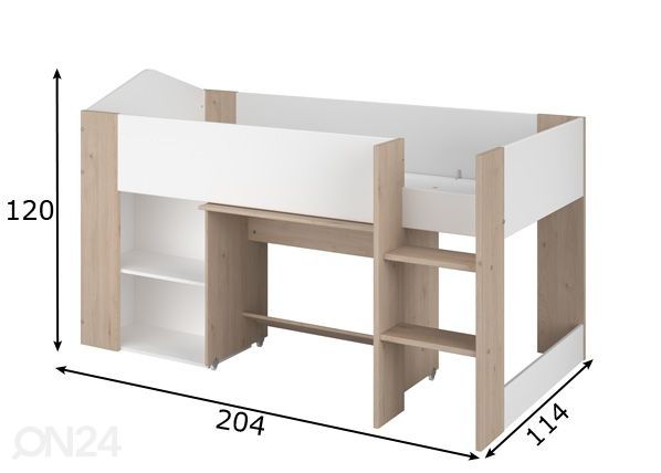 Parvisänky Shelter 90x200 cm mitat