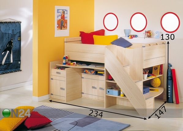 Parvisänky yhdistelmä SKIPPER 90x200 cm mitat