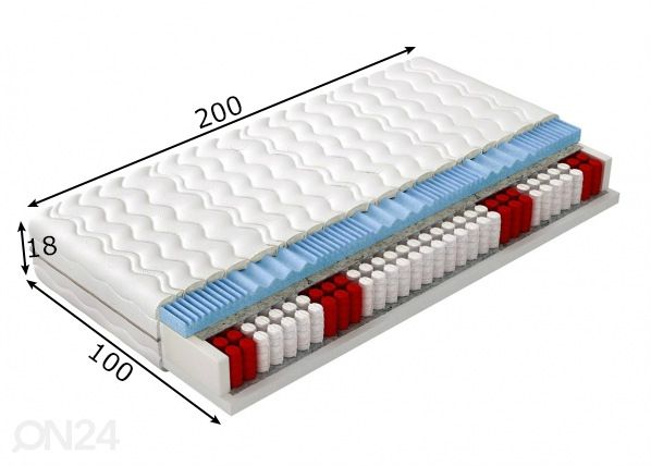 Patja Comforto 100x200 cm mitat