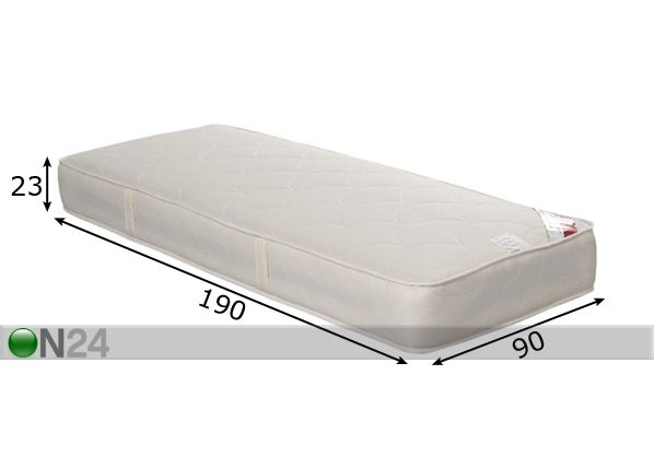 Patja KOOKOS EKOLOGINEN 90x190 cm mitat