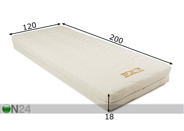 Patja MADRAZZI MEMORY FOAM 120x200x18 cm mitat