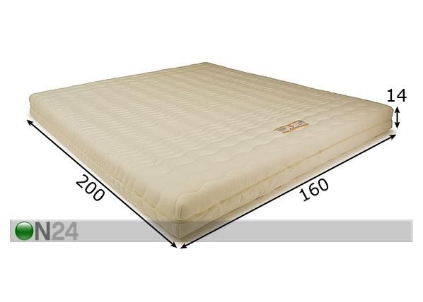 Patja MADRAZZI Memory Foam 160x200x14 cm mitat