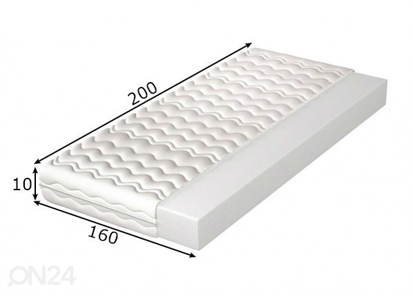 Patja Zeus 10, 160x200 cm mitat