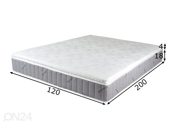Patjasarja Hypnos Luna 120x200 cm (Pocket+HR) mitat