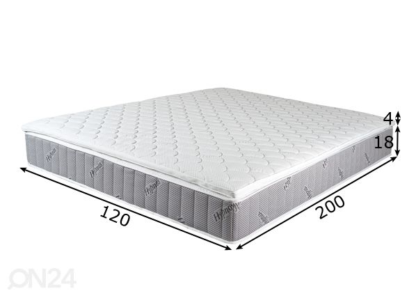 Patjasarja Hypnos Luna 120x200 cm (Pocket+lateksi) mitat