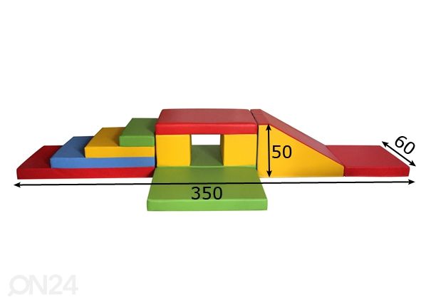 Pehmeät leikkipalikat Set 4 mitat