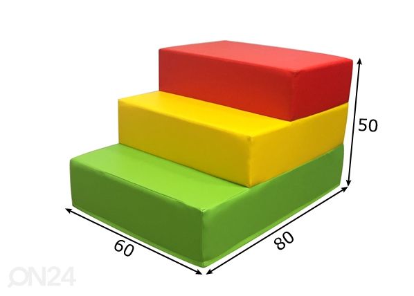 Pehmeät moduulipalikat Portaat 3 mitat