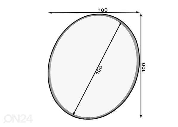 Peili 100 cm mitat