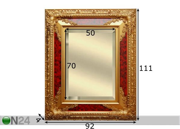 Peili 111x92 cm mitat