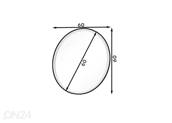Peili 60 cm mitat