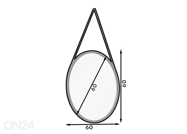 Peili 60 cm mitat