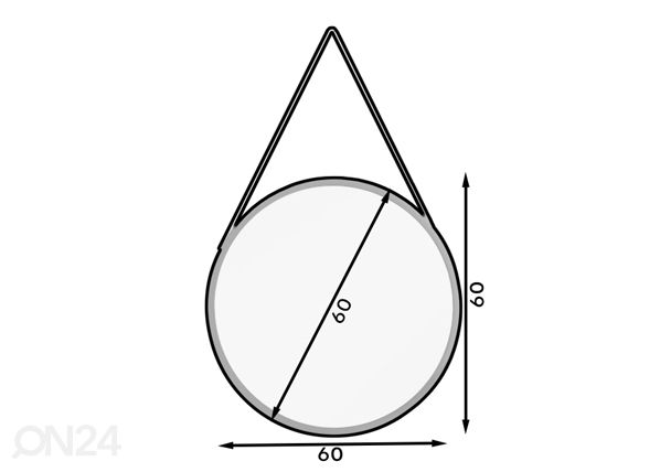 Peili 60 cm mitat