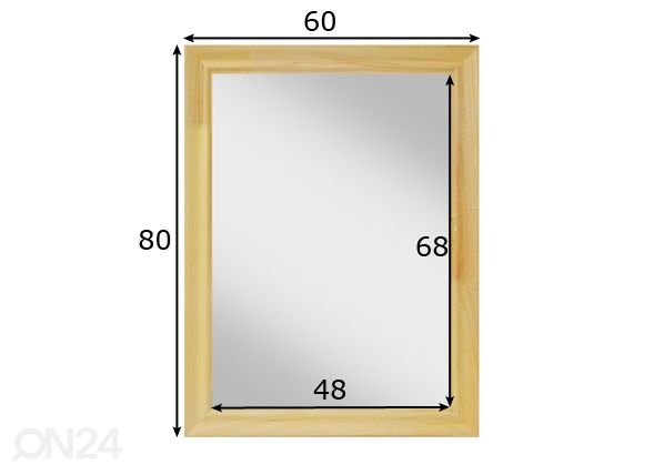 Peili 60x80 cm mitat