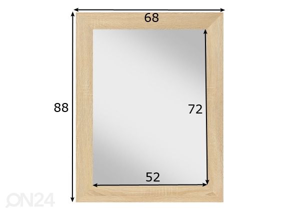 Peili 68x88 cm mitat