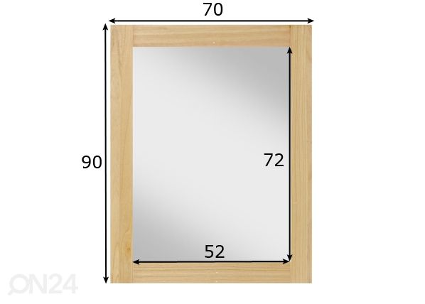 Peili 70x90 cm mitat