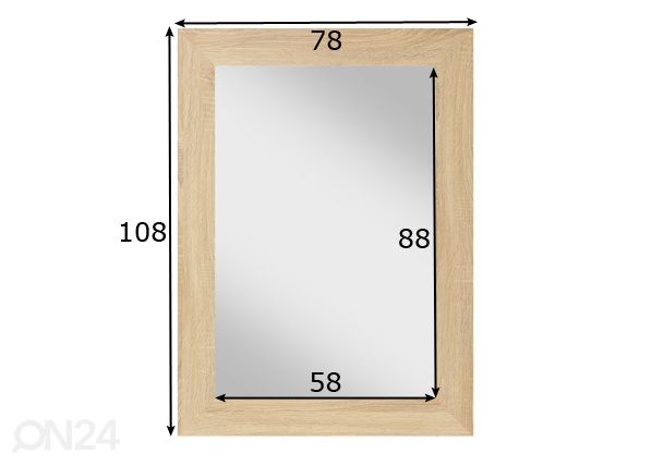 Peili 78x108 cm mitat