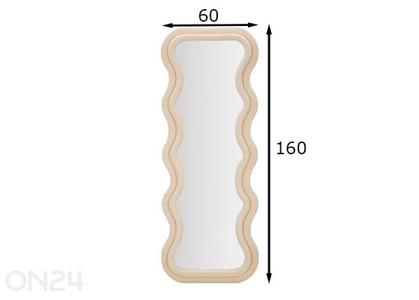 Peili Emily 60x160 cm, kermanvalkoinen mitat