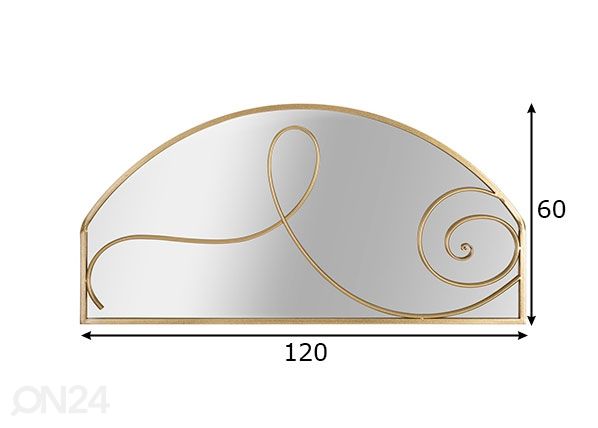 Peili Glam, kullanvärinen mitat