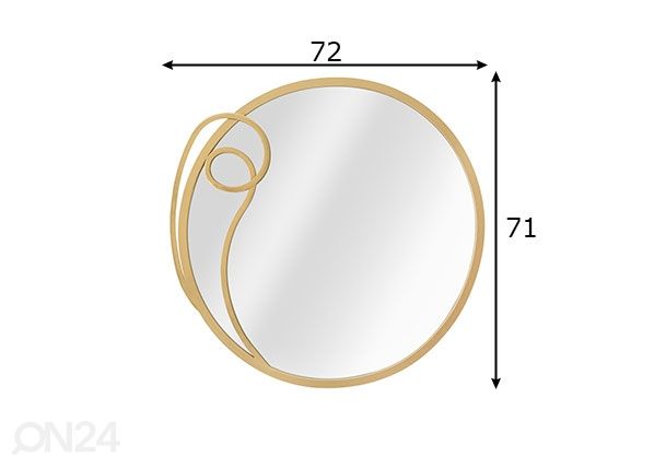 Peili Glam, kullanvärinen mitat