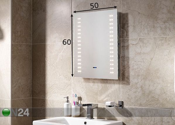 Peili LED-valaistuksella Apollo Bluetooth 60x50 cm mitat