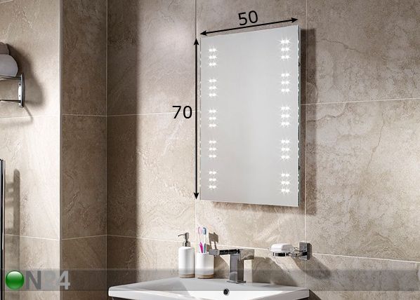 Peili LED-valaistuksella Ava mitat