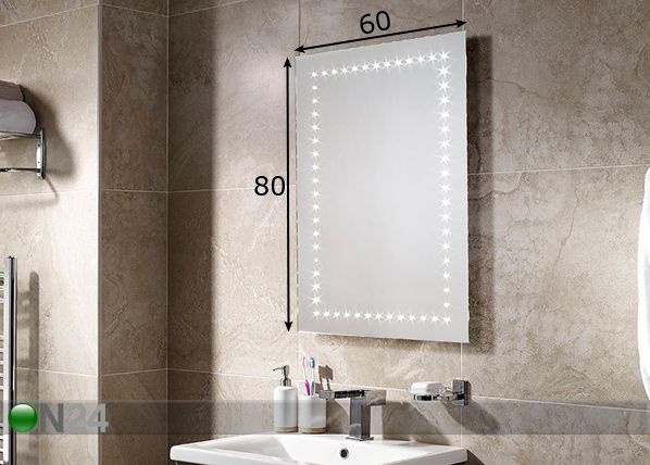 Peili LED-valaistuksella Bronte 80x60 cm