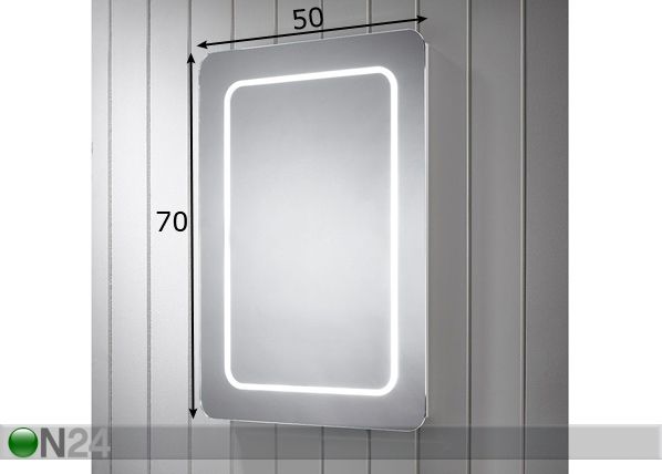 Peili LED-valaistuksella Grace 70x50 cm mitat